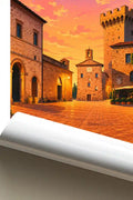 Poster Sovana Stampa Manifesto Vintage Retro Illustrato