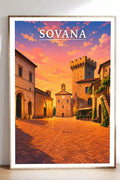Poster Sovana Stampa Manifesto Vintage Retro Illustrato