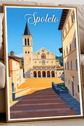 Poster Spoleto Stampa Manifesto Vintage Retro Illustrato