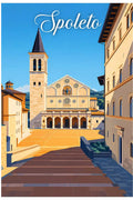 Poster Spoleto Stampa Manifesto Vintage Retro Illustrato