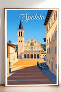 Poster Spoleto Stampa Manifesto Vintage Retro Illustrato
