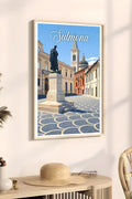 Poster Sulmona Stampa Manifesto Vintage Retro Illustrato
