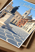Poster Sulmona Stampa Manifesto Vintage Retro Illustrato