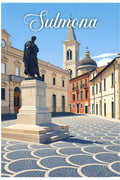 Poster Sulmona Stampa Manifesto Vintage Retro Illustrato
