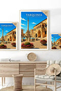 Poster Tarquinia Stampa Manifesto Vintage Retro Illustrato