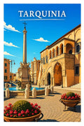 Poster Tarquinia Stampa Manifesto Vintage Retro Illustrato