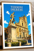 Poster Termini Imerese Stampa Manifesto Vintage Retro Illustrato