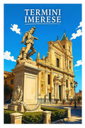 Poster Termini Imerese Stampa Manifesto Vintage Retro Illustrato