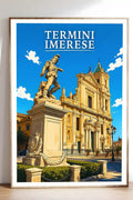 Poster Termini Imerese Stampa Manifesto Vintage Retro Illustrato