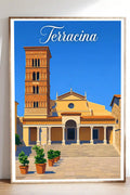 Poster Terracina Stampa Manifesto Vintage Retro Illustrato