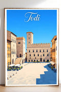 Poster Todi Stampa Manifesto Vintage Retro Illustrato