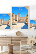 Poster Todi Stampa Manifesto Vintage Retro Illustrato