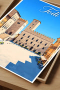 Poster Todi Stampa Manifesto Vintage Retro Illustrato