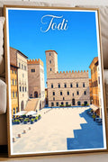 Poster Todi Stampa Manifesto Vintage Retro Illustrato