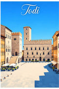 Poster Todi Stampa Manifesto Vintage Retro Illustrato