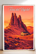 Poster Torri del Vajolet Stampa Manifesto Vintage Retro Illustrato
