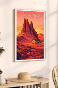 Poster Torri del Vajolet Stampa Manifesto Vintage Retro Illustrato