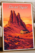 Poster Torri del Vajolet Stampa Manifesto Vintage Retro Illustrato