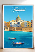 Poster Trapani Stampa Manifesto Vintage Retro Illustrato