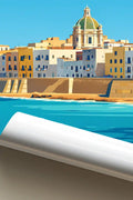Poster Trapani Stampa Manifesto Vintage Retro Illustrato