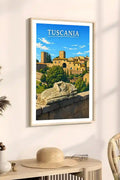 Poster Tuscania Stampa Manifesto Vintage Retro Illustrato