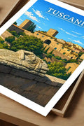 Poster Tuscania Stampa Manifesto Vintage Retro Illustrato