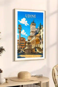 Poster Udine Stampa Manifesto Vintage Retro Illustrato