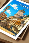 Poster Udine Stampa Manifesto Vintage Retro Illustrato
