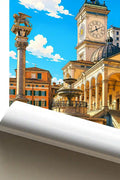Poster Udine Stampa Manifesto Vintage Retro Illustrato