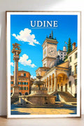 Poster Udine Stampa Manifesto Vintage Retro Illustrato