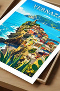 Poster Vernazza Stampa Manifesto Vintage Retro Illustrato