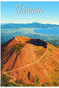 Poster Vesuvio Stampa Manifesto Vintage Retro Illustrato