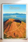 Poster Vesuvio Stampa Manifesto Vintage Retro Illustrato