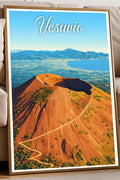 Poster Vesuvio Stampa Manifesto Vintage Retro Illustrato