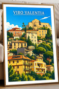 Poster Vibo Valentia Stampa Manifesto Vintage Retro Illustrato