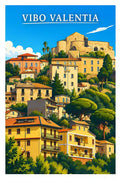 Poster Vibo Valentia Stampa Manifesto Vintage Retro Illustrato