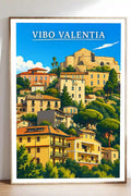 Poster Vibo Valentia Stampa Manifesto Vintage Retro Illustrato