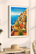 Poster Vietri sul Mare Stampa Manifesto Vintage Retro Illustrato