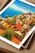 Poster Vietri sul Mare Stampa Manifesto Vintage Retro Illustrato