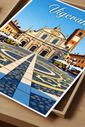 Poster Vigevano Stampa Manifesto Vintage Retro Illustrato