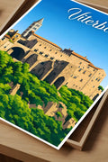 Poster Viterbo Stampa Manifesto Vintage Retro Illustrato