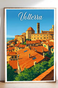 Poster Volterra Stampa Manifesto Vintage Retro Illustrato