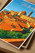 Poster Volterra Stampa Manifesto Vintage Retro Illustrato