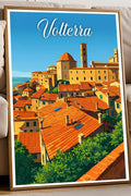 Poster Volterra Stampa Manifesto Vintage Retro Illustrato
