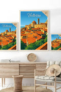 Poster Volterra Stampa Manifesto Vintage Retro Illustrato