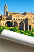 Poster Volterra Stampa Manifesto Vintage Retro Illustrato